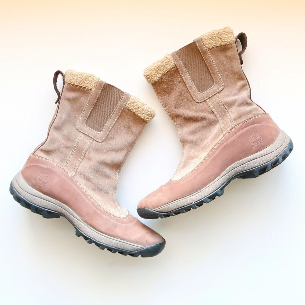 Timberland Canard Brown & Taupe Nubuck & Suede Leather Half Calf Pull On Boots